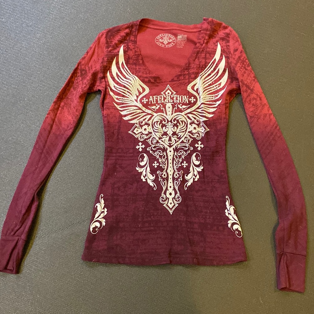 Affliction long sleeve shirt small